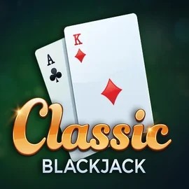 Classic Blackjack online game logo by Red Tiger Gaming on duff-spin.org